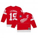 Maillot Hockey Detroit Red Wings Steve Yzerman Mitchell & Ness Captain Patch 1996-97 Blue Line Rouge