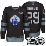 Maillot Hockey Edmonton Oilers Leon Draisaitl 1917-2017 100th Anniversaire Noir