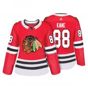 Maillot Hockey Femme Chicago Blackhawks Patrick Kane Authentique Joueur Rouge