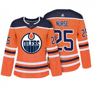 Maillot Hockey Femme Edmonton Oilers Darnell Nurse Authentique Joueur Orange