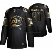 Maillot Hockey Golden Edition Columbus Blue Jackets Elvis Merzlikins Authentique Noir