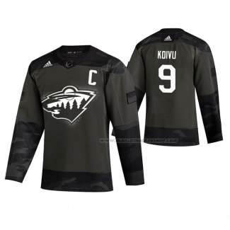 Maillot Hockey Minnesota Wild Mikko Koivu 2019 Veterans Day Camouflage