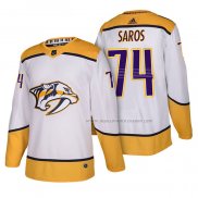 Maillot Hockey Nashville Predators Juuse Saros Authentique Exterieur 2018 Blanc