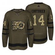 Maillot Hockey Philadelphia Flyers Sean Couturier Salute To Service Vert Militar