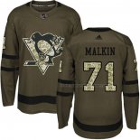 Maillot Hockey Pittsburgh Penguins Evgeni Malkin 2018 Salute To Service Vert Militar