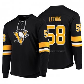 Maillot Hockey Pittsburgh Penguins Kris Letang Platinum Noir