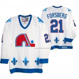 Maillot Hockey Quebec Nordiques Peter Forsberg Heritage Vintage Replica Blanc