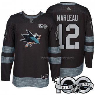 Maillot Hockey San Jose Sharks Patrick Marleau 1917-2017 100th Anniversaire Noir