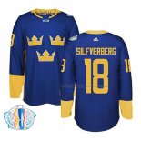 Maillot Hockey Suecia Jakob Silfverberg Premier 2016 World Cup Bleu