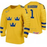 Maillot Hockey Suecia Jesper Eliasson Domicile 2020 Iihf World Junior Championship Jaune