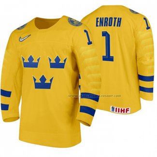 Maillot Hockey Suecia Jhonas Enroth Domicile 2020 Iihf World Jaune