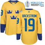 Maillot Hockey Suecia Nicklas Backstrom Premier 2016 World Cup Jaune