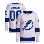 Maillot Hockey Tampa Bay Lightning Exterieur Primegreen Authentique Pro Personnalise Blanc