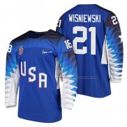 Maillot Hockey USA James Wisniewski 2018 Olympic Bleu2