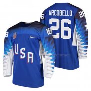 Maillot Hockey USA Mark Arcobello 2018 Olympic Bleu2