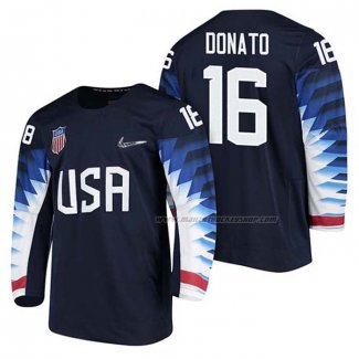 Maillot Hockey USA Ryan Donato 2018 Olympic Bleu