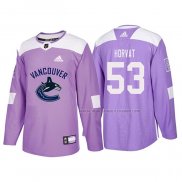 Maillot Hockey Vancouver Canucks Bo Horvat 2018 Fights Cancer Volet