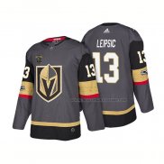 Maillot Hockey Vegas Golden Knights Brendan Leipsic Steel Authentique Domicile Joueur 2018 Gris