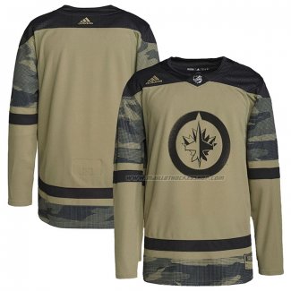 Maillot Hockey Winnipeg Jets Logo Military Appreciation Team Authentique Practice Camouflage