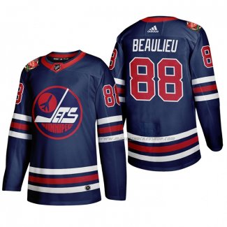 Maillot Hockey Winnipeg Jets Nathan Beaulieu Heritage Classic 2019-20 Bleu