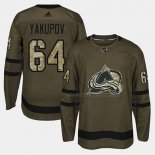 Maillot Hockey Colorado Avalanche Nail Yakupov 2018 Salute To Service Vert Militar