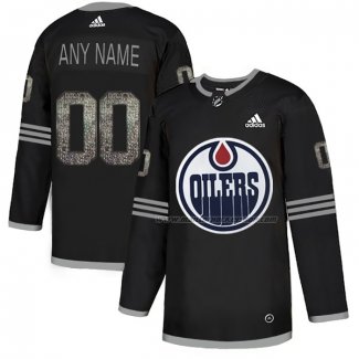 Maillot Hockey Edmonton Oilers Personnalise Black Shadow Noir