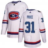 Maillot Hockey Enfant Montreal Canadiens Carey Price Authentique 2017 100 Classic Blanc