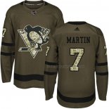 Maillot Hockey Enfant Pittsburgh Penguins Paul Martin 2018 Salute To Service Vert Militar