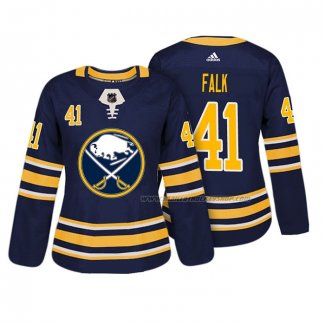 Maillot Hockey Femme Buffalo Sabres Justin Falk Authentique Joueur Bleu