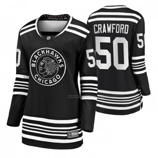 Maillot Hockey Femme Chicago Blackhawks Corey Crawford Premier Alterner Noir