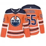 Maillot Hockey Femme Edmonton Oilers Mark Letestu Authentique Joueur Orange