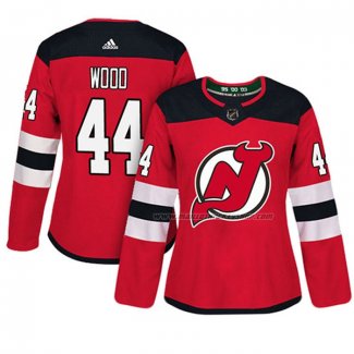 Maillot Hockey Femme New Jersey Devils Miles Wood Authentique Joueur Rouge