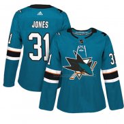 Maillot Hockey Femme San Jose Sharks Martin Jones Authentique Joueur Vert