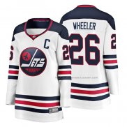 Maillot Hockey Femme Winnipeg Jets Blake Wheeler Heritage Breakaway Blanc