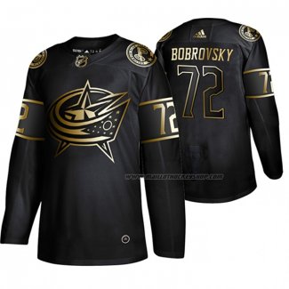 Maillot Hockey Golden Edition Columbus Blue Jackets Sergei Bobrovsky Authentique Noir