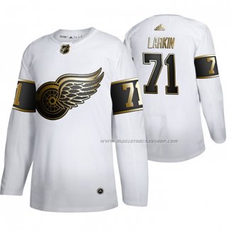 Maillot Hockey Golden Edition Detroit Red Wings Dylan Larkin Authentique Blanc