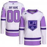 Maillot Hockey Los Angeles Kings Personnalise Fights Cancer Authentique Blanc Volet