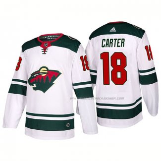 Maillot Hockey Minnesota Wild Ryan Carter Exterieur 2017-2018 Blanc