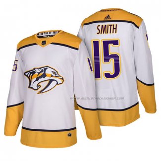 Maillot Hockey Nashville Predators Craig Smith Authentique Exterieur 2018 Blanc