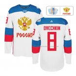 Maillot Hockey Rusia Alex Ovechkin Premier 2016 World Cup Blanc