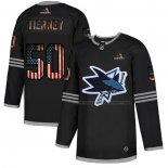 Maillot Hockey San Jose Sharks Chris Tierney 2020 USA Flag Noir