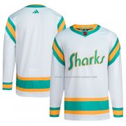 Maillot Hockey San Jose Sharks Reverse Retro Authentique Blank Blanc