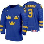 Maillot Hockey Suecia John Klingberg Exterieur 2020 Iihf World Junior Championships Bleu