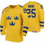 Maillot Hockey Suecia Linus Oberg Domicile 2020 Iihf World Junior Championship Jaune