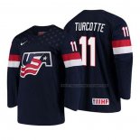 Maillot Hockey USA Alex Turcotte 2018 Iihf World Championship Joueur Bleu