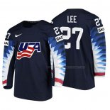 Maillot Hockey USA Anders Lee 2018 Iihf World Championship Joueur Noir