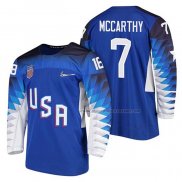 Maillot Hockey USA John Mccarthy 2018 Olympic Bleu2