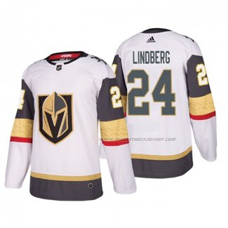 Maillot Hockey Vegas Golden Knights Oscar Lindberg Exterieur Authentique Joueur Blanc