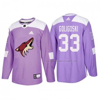 Maillot Hockey Arizona Coyotes Alex Goligoski 2018 Fights Cancer Volet