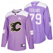 Maillot Hockey Calgary Flames Micheal Ferland 2018 Fights Cancer Volet